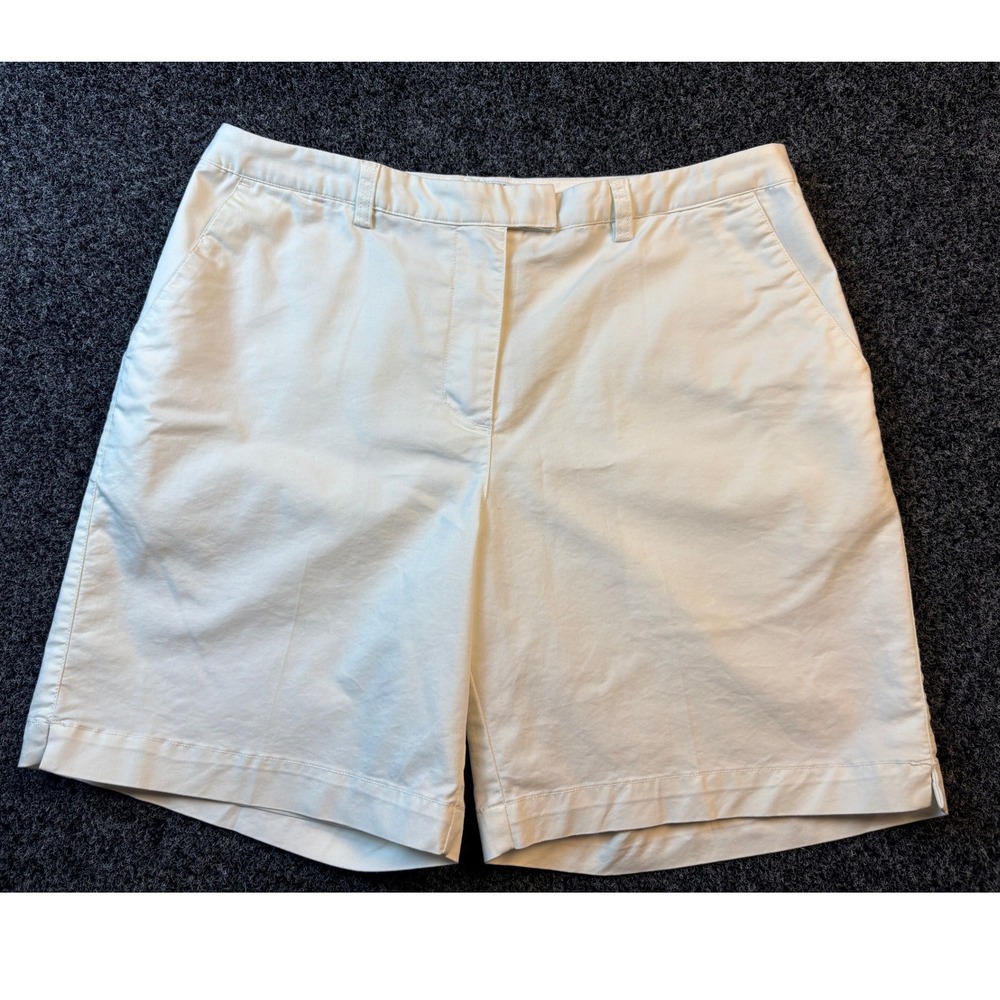 Adidas Womens Golf Shorts Size‎ 14 Cream Off White Stretch Cotton Blend AE7004